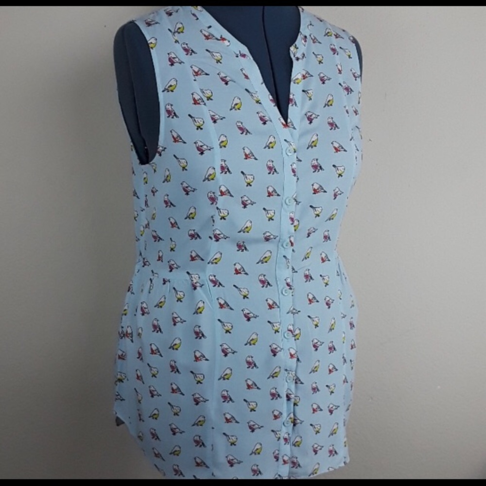 Modcloth Bird Print Top